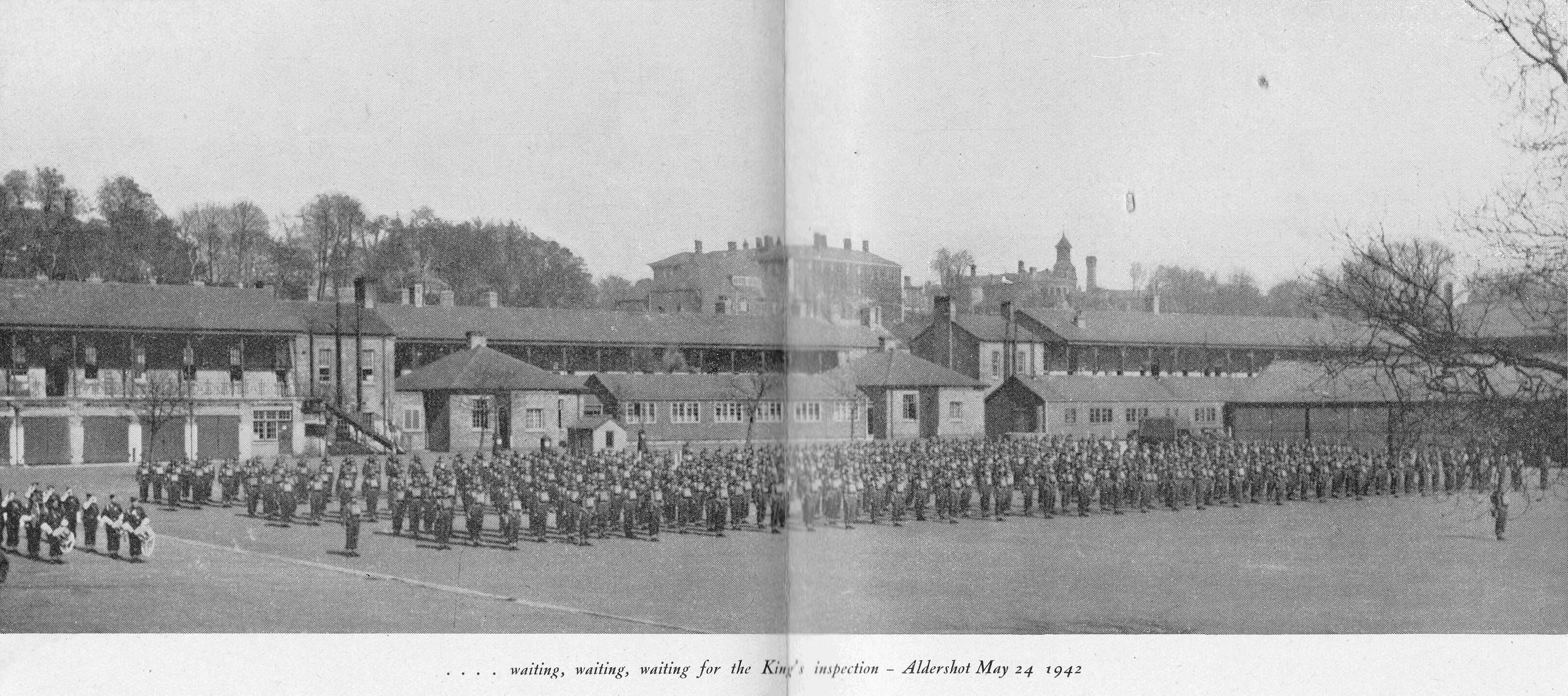 17th Field Regiment waiting for the inspection by the King and Queen on 1942 05 24