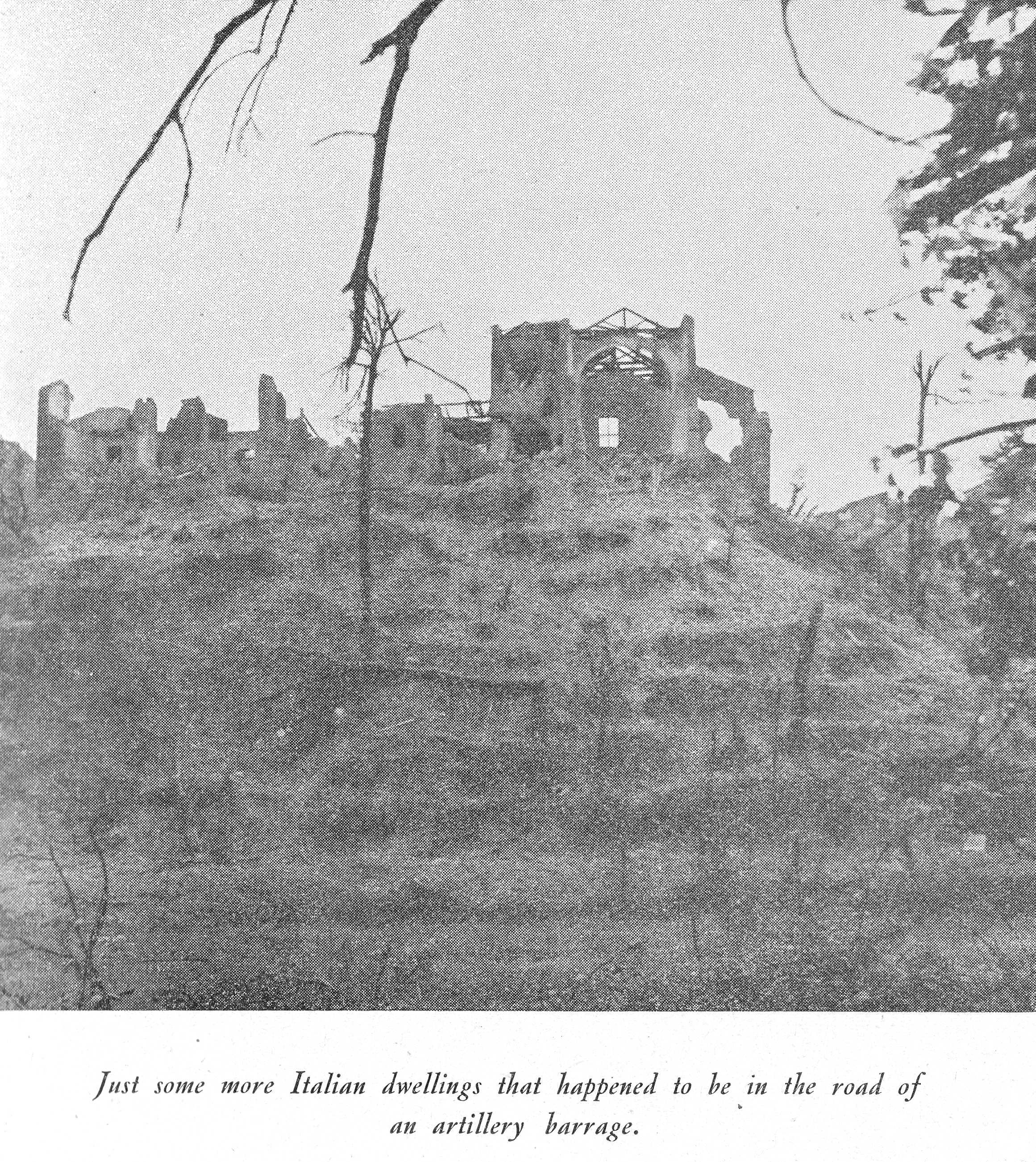 landscape photograph of destroyed buildings in Italy