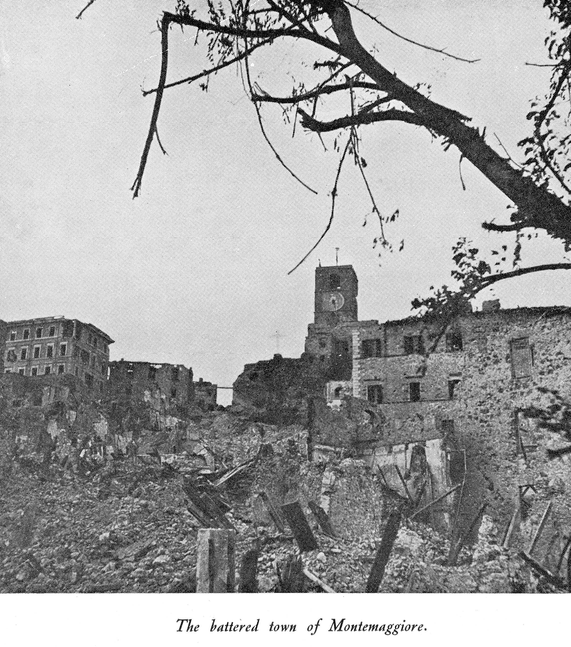 ruins in the battered town of Montemaggiore