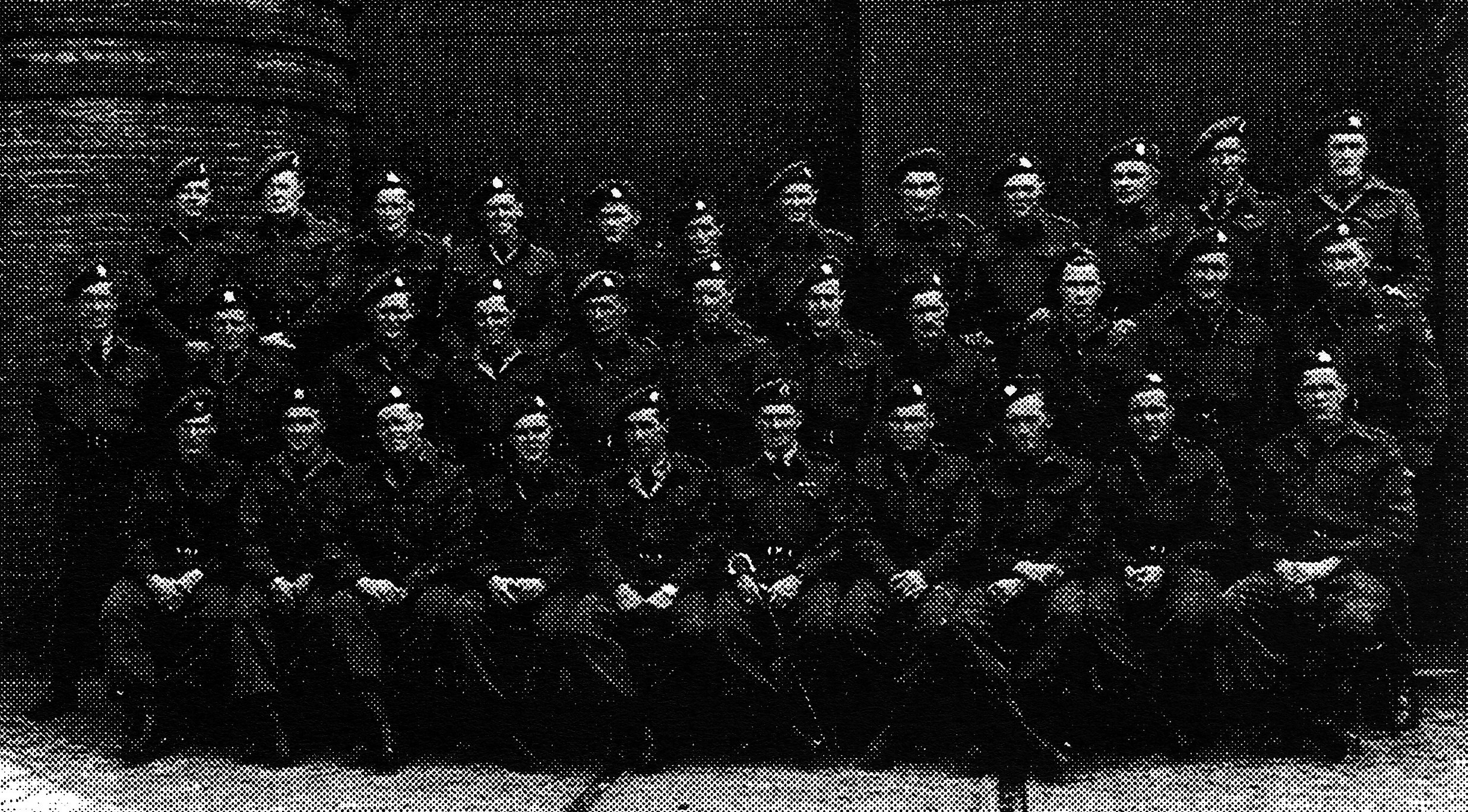 Portrait of the mortar platoon taken in Amersfoort in June of 1945